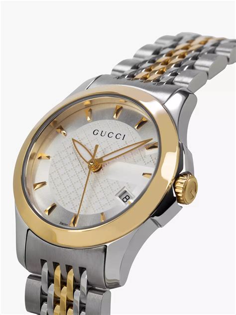 gucci gold watches ladies|Gucci gold and silver watch.